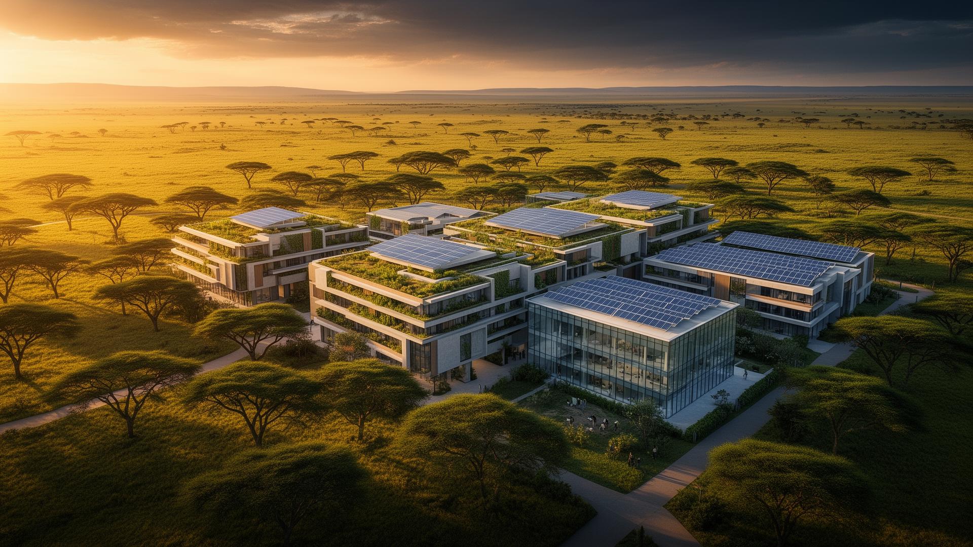 Maasai Mara Medical Smart City — architectural render